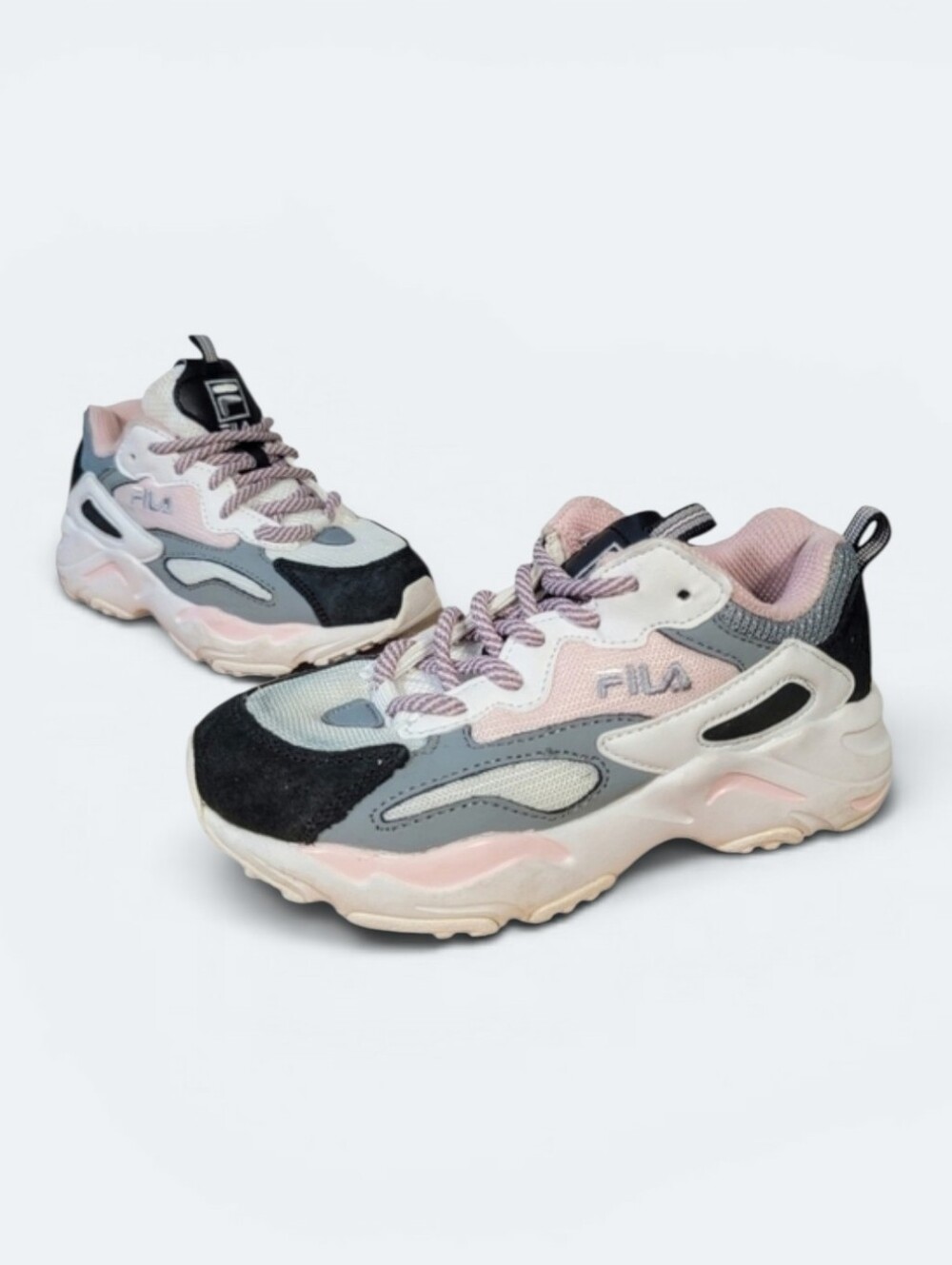 FILA Pink Gray Black Sneakers Athletic Shoes Size 1
